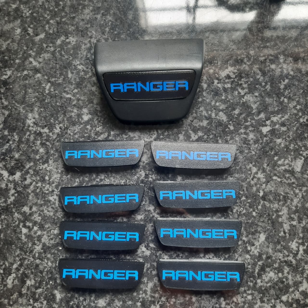 Set of 8 End caps with blue Ranger Logo on it