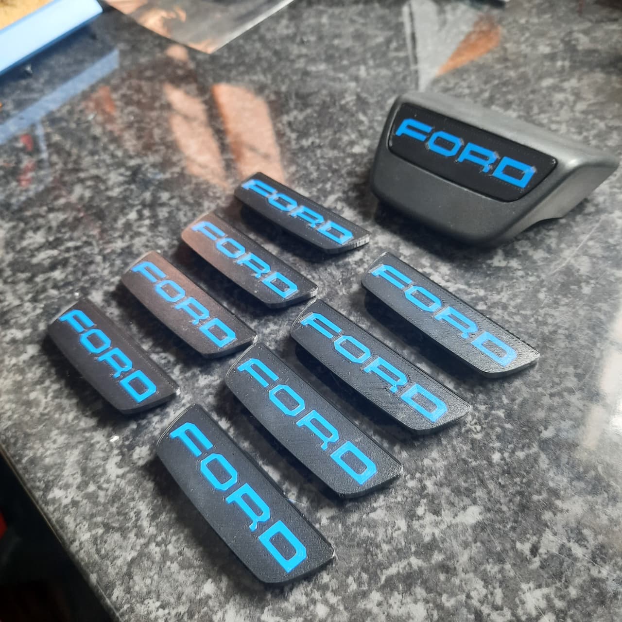 Blue FORD Logo on end caps for Ford Ranger