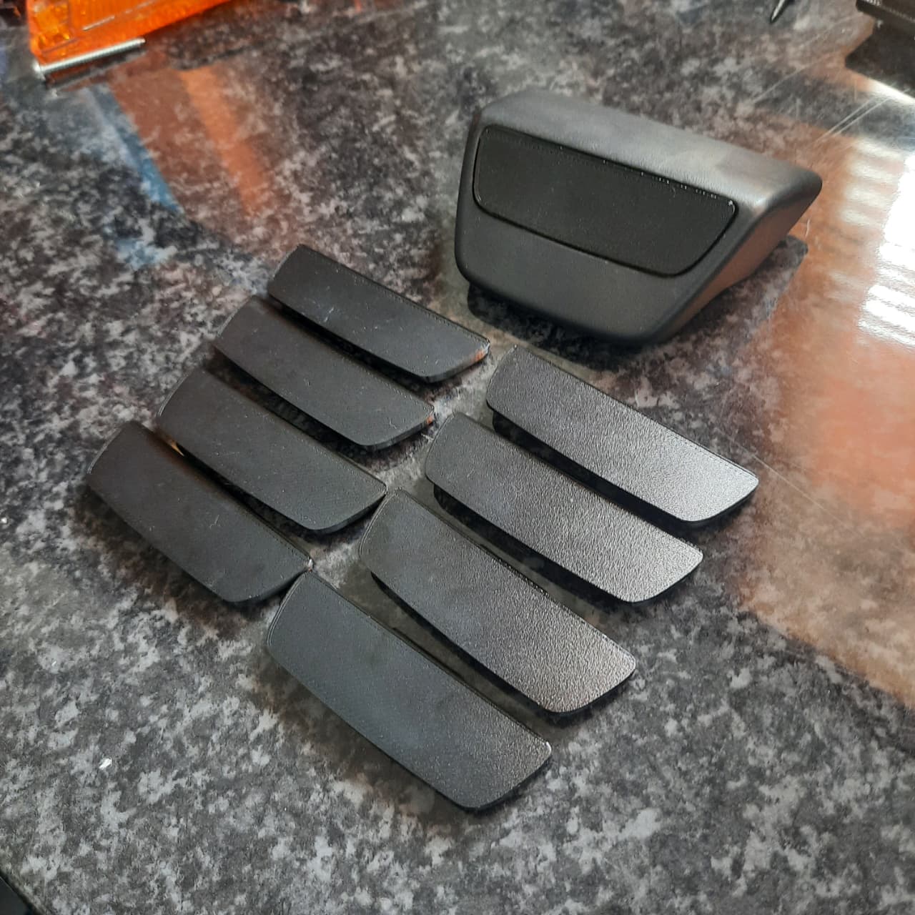 Plain Black End Caps for Ford Ranger or BT-50 on a table