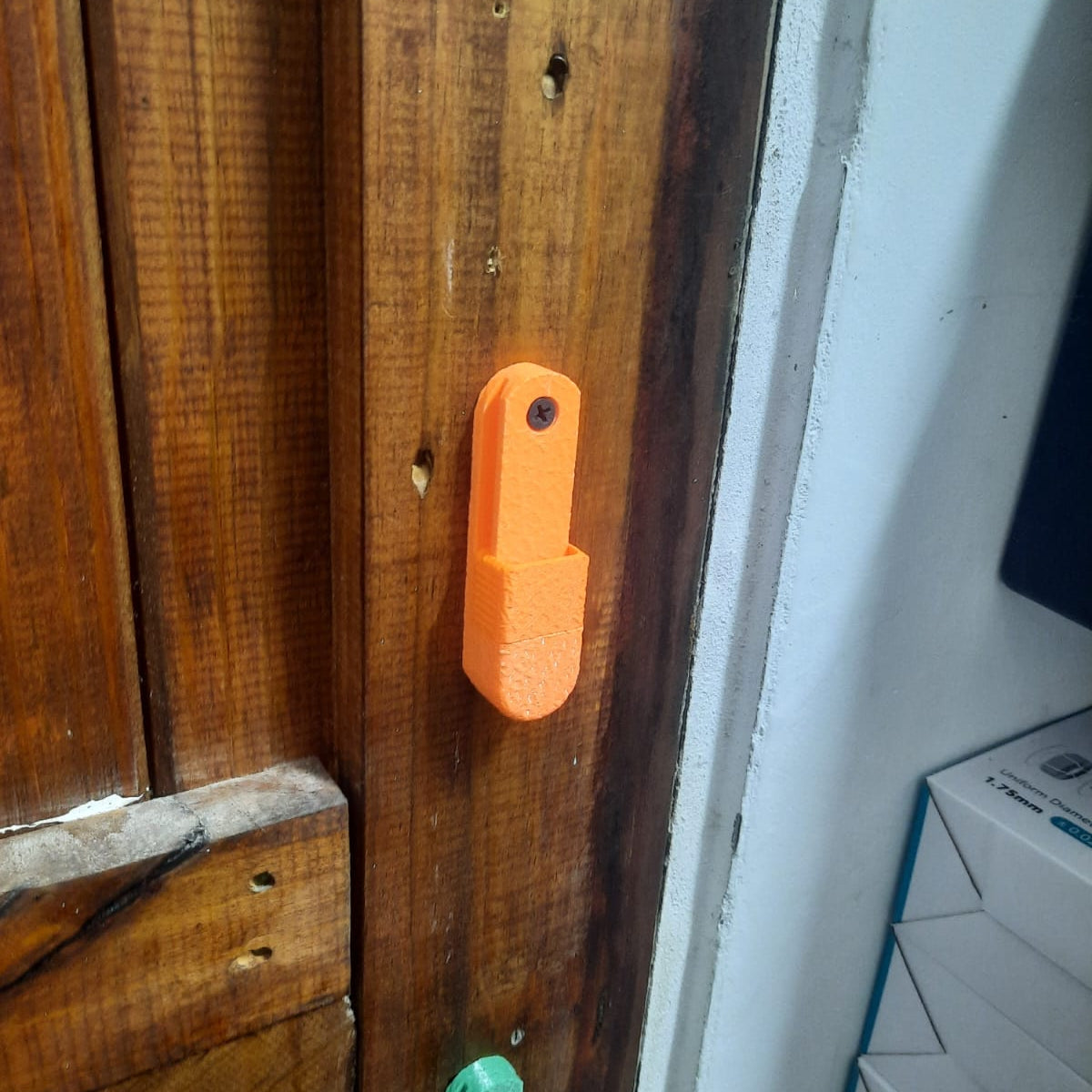 Fishing reel wall mounts on a door