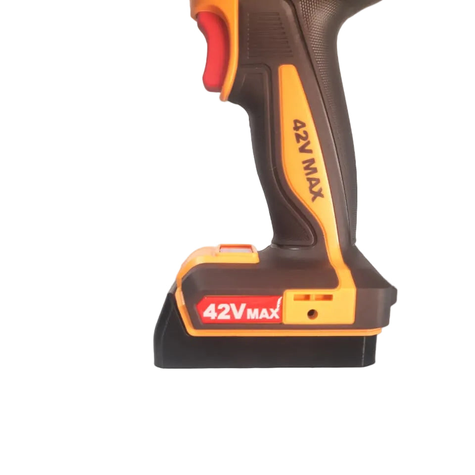 42V MAX cordless torch on a white surface with a white background equipped with a tool mount