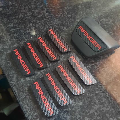 Set of 8 Red Carbon Fiber pattern End Caps