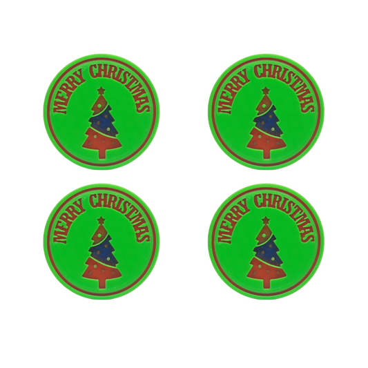 3D Printed Christmas Theme Coasters - 4 Pack (Tree)